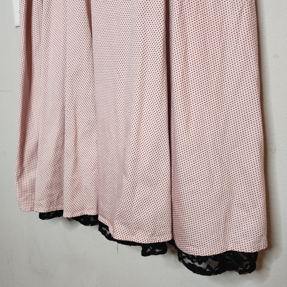 Torrid Pink Black Polka Dot lace trim sleeveless fit and flare dress size 20 - Picture 10 of 14